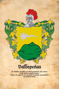 Escudo heráldico del apellido VALDEPEÑAS