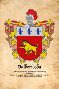 Escudo heráldico del apellido VALDERICEDA