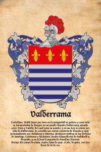 Escudo heráldico del apellido VALDERRAMA