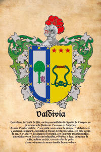 Escudo heráldico del apellido VALDIVIA