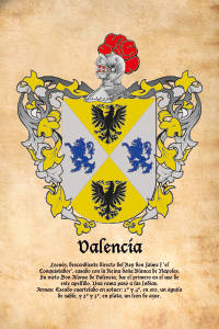 Escudo heráldico del apellido VALENCIA