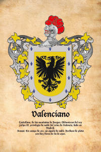 Escudo heráldico del apellido VALENCIANO