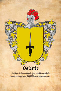 Escudo heráldico del apellido VALENTE