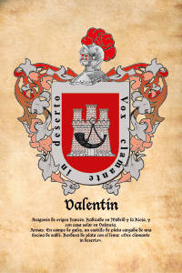 Escudo heráldico del apellido VALENTIN