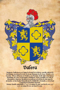 Escudo heráldico del apellido VALERA