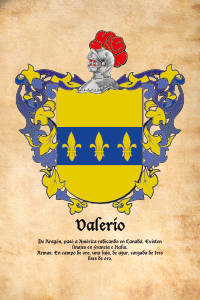 Escudo heráldico del apellido VALERIO