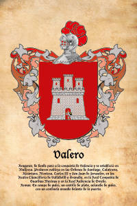 Escudo heráldico del apellido VALERO