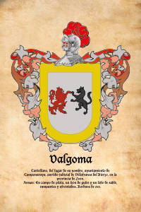 Escudo heráldico del apellido VALGOMA