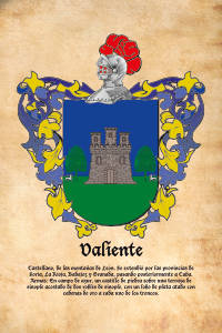 Escudo heráldico del apellido VALIENTE