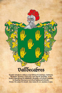 Escudo heráldico del apellido VALLDECABRES
