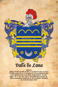 Escudo heráldico del apellido VALLE DE LANA