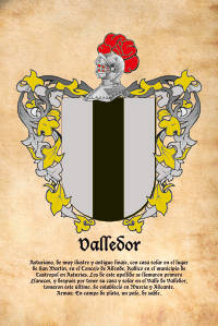 Escudo heráldico del apellido VALLEDOR