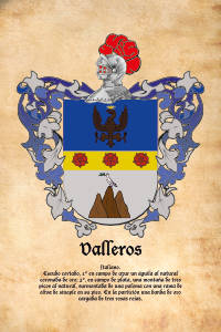 Escudo heráldico del apellido VALLEROS