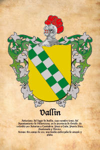 Escudo heráldico del apellido VALLIN