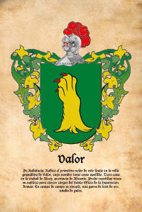Escudo heráldico del apellido VALOR