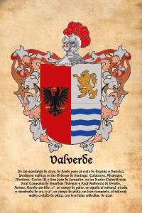 Escudo heráldico del apellido VALVERDE