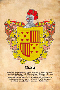 Escudo heráldico del apellido VARA