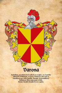 Escudo heráldico del apellido VARONA