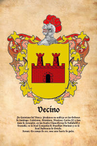 Escudo heráldico del apellido VECINO