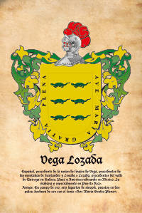 Escudo heráldico del apellido Vega Lozada