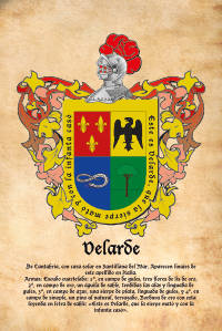 Escudo heráldico del apellido VELARDE