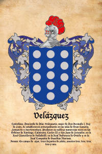 Escudo heráldico del apellido VELAZQUEZ