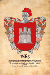Escudo heráldico del apellido VELEZ