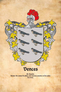 Escudo heráldico del apellido VENCES