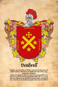 Escudo heráldico del apellido VENDRELL