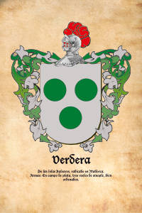Escudo heráldico del apellido VERDERA