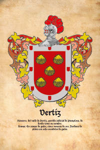 Escudo heráldico del apellido VERTIZ