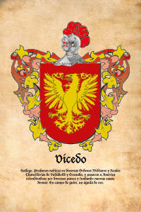 Escudo heráldico del apellido VICEDO