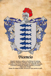 Escudo heráldico del apellido VICENCIO