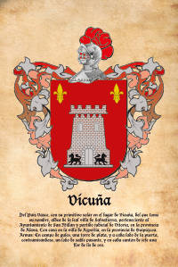 Escudo heráldico del apellido VICUÑA