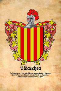 Escudo heráldico del apellido VIDAECHEA