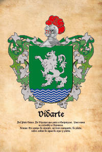 Escudo heráldico del apellido VIDARTE
