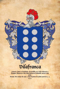 Escudo heráldico del apellido VILAFRANCA