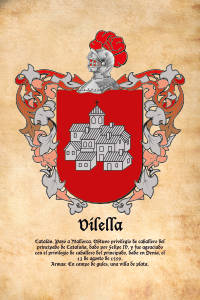 Escudo heráldico del apellido VILELLA