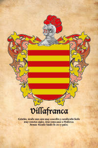 Escudo heráldico del apellido VILLAFRANCA