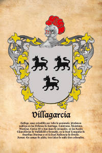 Escudo heráldico del apellido VILLAGARCIA