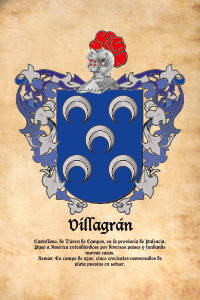 Escudo heráldico del apellido VILLAGRAN