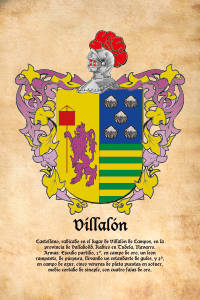 Escudo heráldico del apellido VILLALON