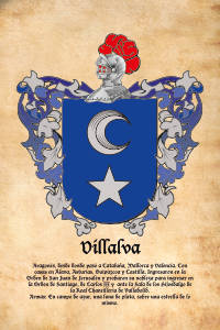 Escudo heráldico del apellido VILLALVA