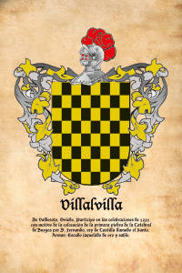Escudo heráldico del apellido VILLALVILLA