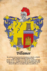 Escudo heráldico del apellido VILLAMOR