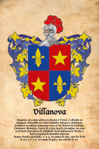 Escudo heráldico del apellido Villanova