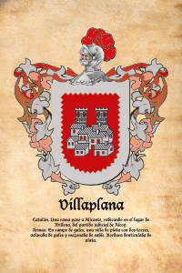 Escudo heráldico del apellido VILLAPLANA