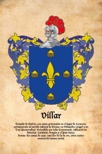 Escudo heráldico del apellido VILLAR