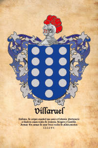 Escudo heráldico del apellido VILLARUEL