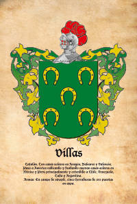Escudo heráldico del apellido VILLAS